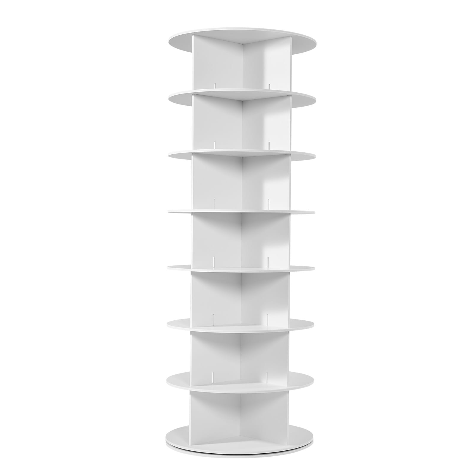 7 Tier Rotating Shoe Rack Tower 360 Spinning Carousel Organizer_voghion.com